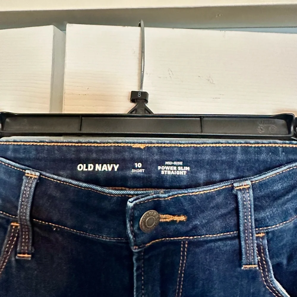 Old Navy Mid-Rise Power Slim Straight Jeans 10 S - Picture 3 of 6
